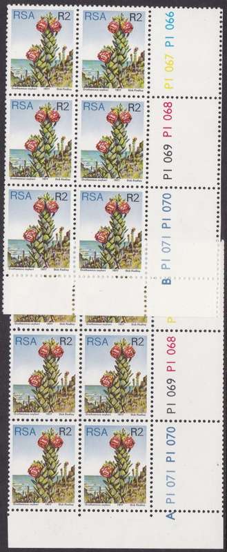 RSA - 3RD DEF ISSUE:PROTEAS, R2 CONTROLS A&B, A=IMPERF MARGIN & B=PERF MARGIN - FINE U/M!!!!!