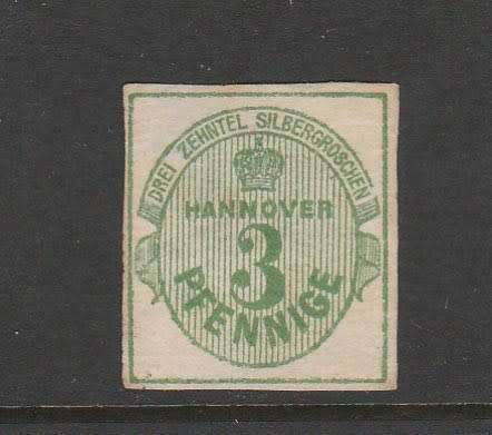 GERMANY HANOVER-RARE 3PF GREEN-POSSIBLE CV R6720 OR R20 242-SEEMS USED BUT NOT CANCELLED
