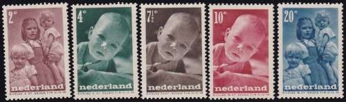 NETHERLANDS - 1947 CHILD WELFARE, SET OF 5 SINGLES - FINE M/M!!!!!