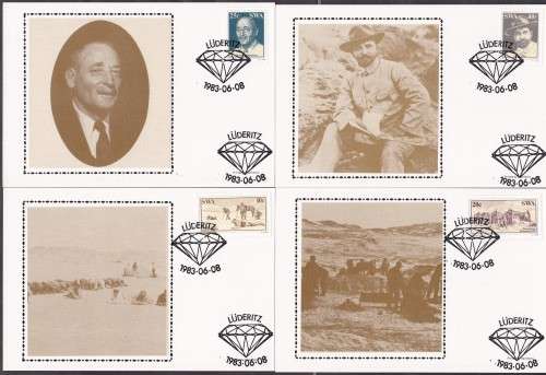 SWA - DISCOVERY OF DIAMONDS, SET OF 4 MAXI SILK CARDS (SET NO.2), FINE - ONLY 500 SETS!!!!!