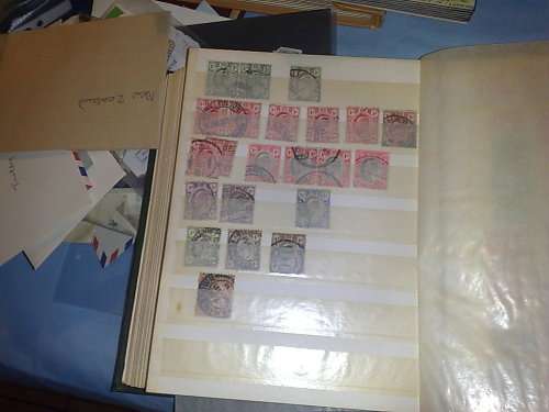 LARGE CLEARANCE LOT-7 ALBUMS,50 PACKETS LOOSES STAMPS,PLUS 2 BAGS LOOSE STAMPS FREE!!