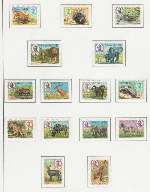 SWAZILAND-1969 WILDLIFE DEF ISSUE TO R2 GIRAFFE-FINE MM-GOOD CV SET