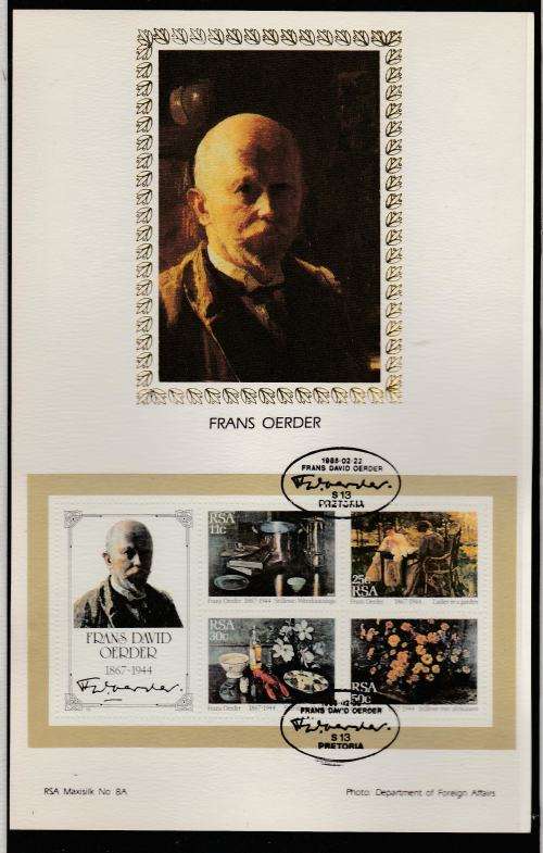 RSA-FRANS OERDER-MAXISILK CARD NO.8A-WITH M/SHEET-ONLY 300 ISSUED,