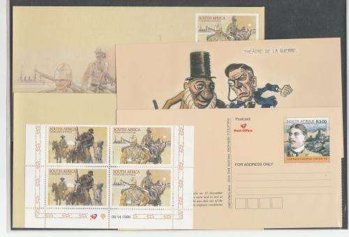 RSA-ANGLO BOER WAR-SET OF 2 FDC 6.110 AND  6.111-PLUS CONTROL BLOCK,UM & 2 MODERN POSTCARDS