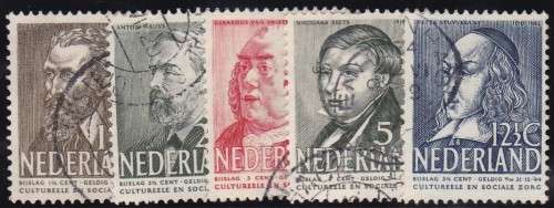 NETHERLANDS - 1939 CULTURAL FUND, FINE USED SET OF 5 SINGLES 0 CV:R295!!!!!