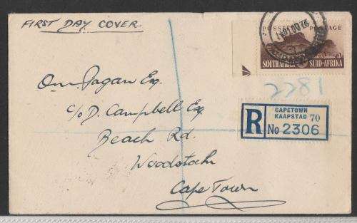UNION SA-LARGE WAR EFFORT-ONE SHILLING TANK-FIRST DAY OF USE COVER-SCARCE