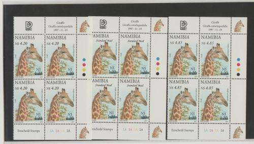 NAMIBIA-2005 SURCHARGES,GIRAFFES-ASSORTED SURCHARGES ON 1997 DEFINITIVES-FINE UM,NOT COMMON