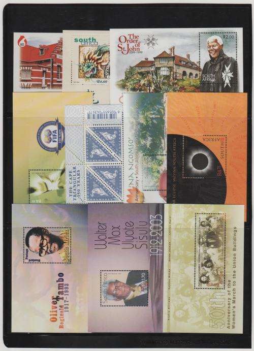 RSA-10 NICE ASSORTED MODERN MINISHEETS,SOME RECENT-FACE VALUE R70=SUPERB UM