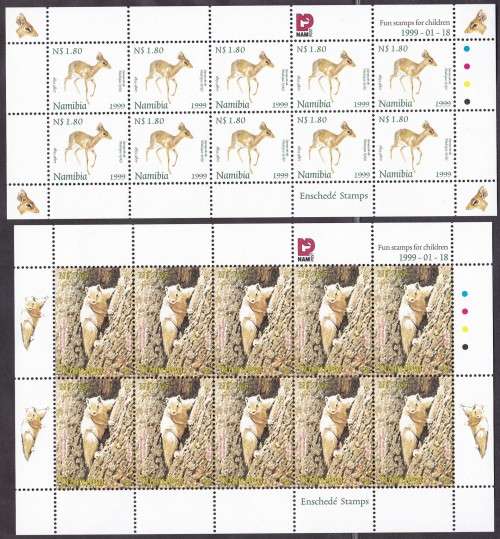 NAMIBIA - HAVE FUN WITH STAMPS, 2 X U/M & SCARCE FULL SHEETS - CV:R1200!!!!!