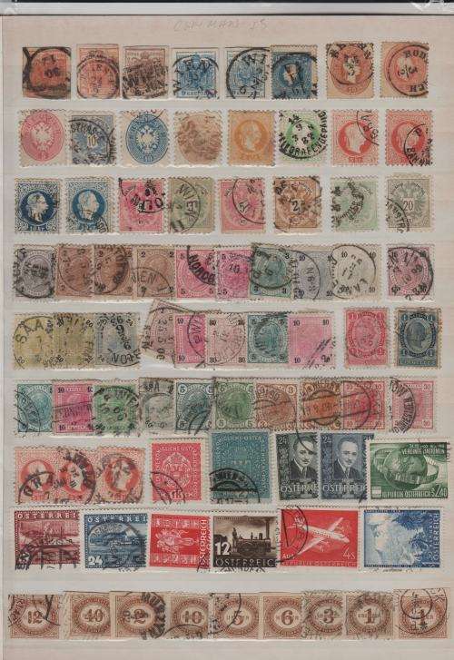 AUSTRIA-EARLY ASSORTED USED ON ALBUM PAGE-VARIOUS,NOT CHECKED,SOME SOILING AND FAULTS-SELL AS IS