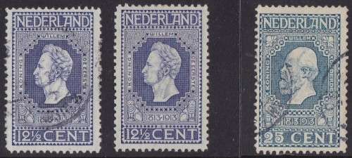 NETHERLANDS - 100TH ANNI OF IND., 12&1/2c FINE M/M & FINE USED SINGLES - CV:R360!!!!!