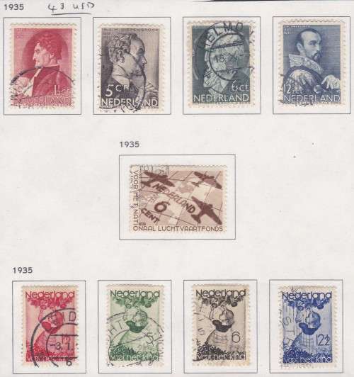 NETHERLANDS - 1935, 2 X FINE USED SINGLE SETS + SINGLE AIRMAIL - CV:R710!!!!!