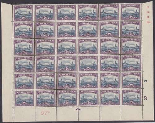 UNION SA - 2D UNION BUILDINGS, LARGE CONTROL BLOCK OF 36 STAMPS - FINE U/M!!!!!