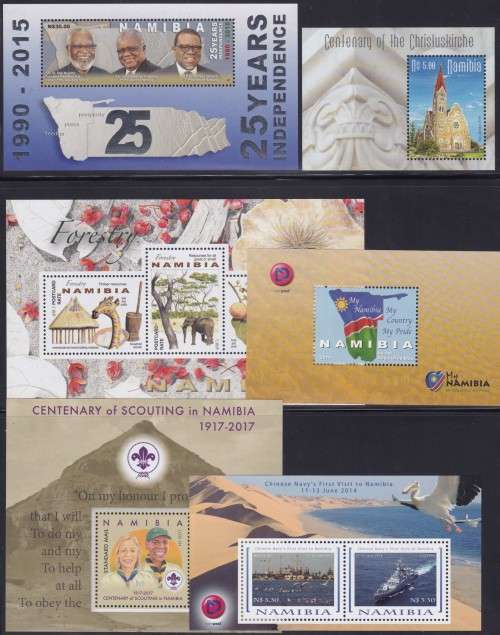 NAMIBIA - ASSORTED RECENT MINISHEETS, SCOUTING & FORESTRY & 25TH IND. & ETC. - GOOD CV LOT!!!!!