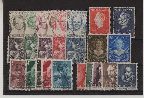 NETHERLANDS-6 ASSORTED USED SETS-ALL FINE-DECENT CV LOT-CARD NO INCLUDED