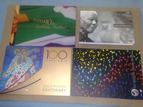 RSA-4 X ASSORTED FOLDERS,GO DIGITAL,HEALTH SCIENCES,DALIBHUNGA AND MANDELA 90TH BIRTHDAY-AS NEW