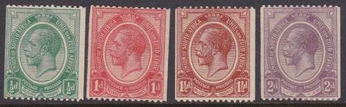 UNION SA - KINGS HEADS, SET OF 4 COIL STAMPS - FINE M/M(1&1/2D IS U/M)!!!!!