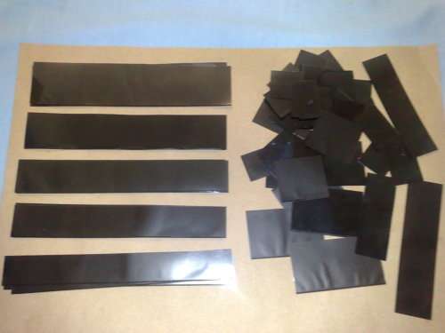 NEW ASSORTED BLACK  HAWID/DAVO STRIPS-25 FULL STRIPS,5 DIFFERENT SIZES-PLUS 50 LOOSE CUT TO SIZES-