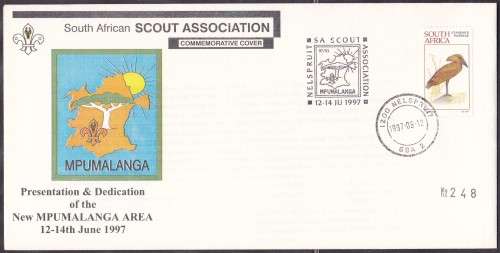 RSA - SCOUT ASSOCIATION, NEW MPUMALANGA AREA, LIMITED EDITION FDC - FINE!!!!!