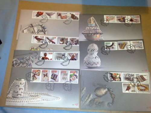 RSA-8TH DEF SERIES-BEADWORK-SET OF 7 FDC NO.8.1 TO 8.7-ALL FINE AS NEW-HIGH CV SET