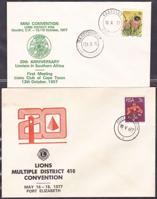 RSA - LIONS DISTRICT CONVENTIONS, 2 X COVERS: PORT ELIZABETH & GOUDINI - FAIR!!!!!
