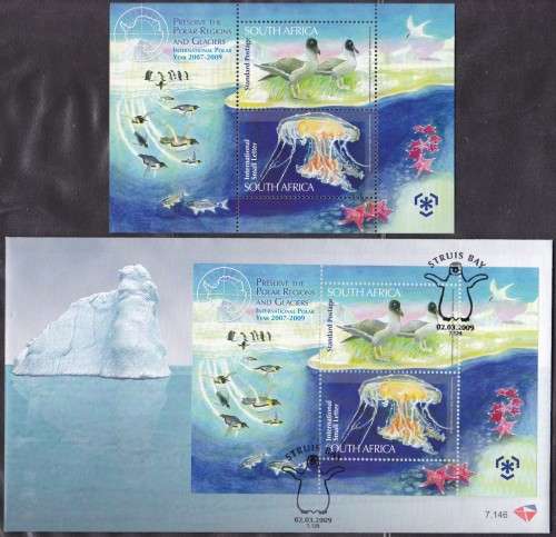 RSA - PRESERVE POLAR REGIONS AND GLACIERS, FDC 7.146 + U/M MINISHEET - FINE!!!!!