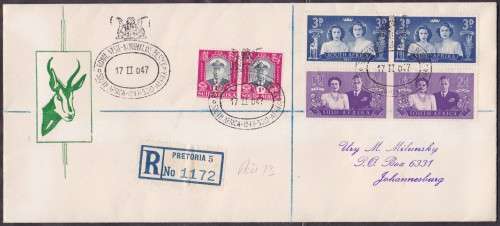 UNION SA - ROYAL VISIT 1947, ILLUSTRATED FDC - FINE!!!!!