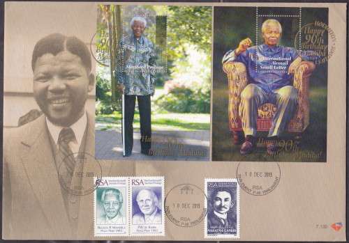 RSA - MANDELA, FDC 7.130 WITH EXTRA STAMPS - HAND CANCELLED PARLIAMENT!!!!!