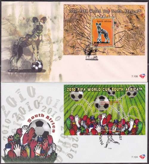 RSA - FDC 7.108 & FDC 7.124, 2010 FIFA WORLD CUP SOUTH AFRICA - FINE AS NEW!!!!!