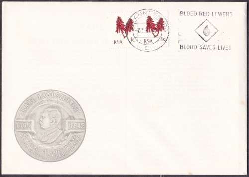 RSA - BLOOD SAVES LIVES, ILLUSTRATED FDC - SCARCE!!!!!