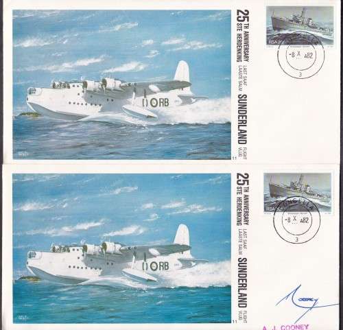 RSA - SA AIRFORCE, 2 X FDC NO.11 - 1 X UNSIGNED & 1 X SIGNED!!!!!