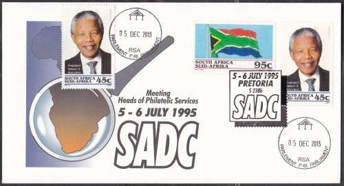 RSA - MANDELA SADC FDC, EXTRA STAMP + PARLIAMENT HAND CANCEL!!!!!