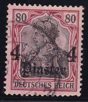 GERMANY - POST OFFICE IN TURKEY, 1905 80PF SURCHARGED FINE USED SINGLE - CV:R680!!!!!