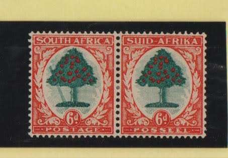 UNION SA-6D ORANGE TREE-VARIETY-LADDER FLAW-MINT PAIR-VARIETY STAMP HAS HINGE THIN,SELL AS DESCRIBED