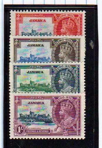 JAMAICA-1935 KGV SILVER JUBILEE-FINE MINT SET ONE SHILLING-POPULAR ISSUE ALWAYS IN DEMAND