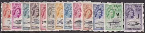 TRISTAN DA CUNHA - 1961 QE2 MARINE LIFE, COMPLETE SET OF 13 SINGLES TO R1, SUPERB U/M - CV:R1890!!!