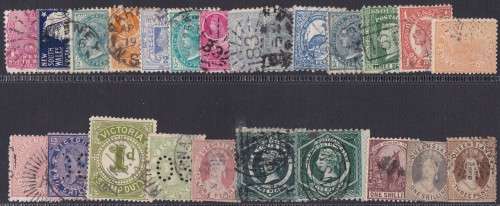 AUSTRLIAN STATES - ASSORTED EARLY QUEEN VIC, USED WITH SOME FAULTS - INTERESTING!!!!!