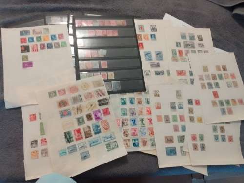 WORLD ASSORTED ON 30 PAGES-BID PER PAGE-MOSTLY FINE,NOT CHECKED-A FEW PAGES FREE!!