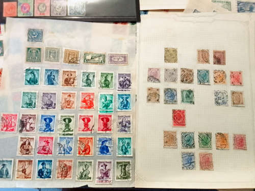 WORLD ASSORTED ON 30 PAGES-BID PER PAGE-MOSTLY FINE,NOT CHECKED-A FEW PAGES FREE!!