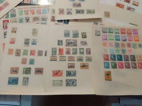 WORLD ASSORTED ON 30 PAGES-BID PER PAGE-MOSTLY FINE,NOT CHECKED-A FEW PAGES FREE!!