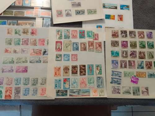 WORLD ASSORTED ON 30 PAGES-BID PER PAGE-MOSTLY FINE,NOT CHECKED-A FEW PAGES FREE!!