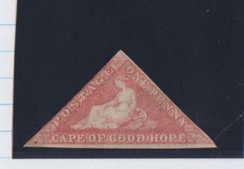 CAPE OF GOOD HOPE TRIANGLE-1855-58-ONE PENNY RED-MINT/UNUSED?NO GUM-2 MARGINS-SEE SCAN
