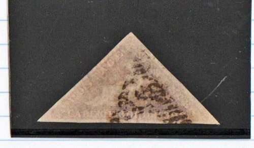 CAPE OF GOOD HOPE-TRIANGLE-6 PENCE PALE LILAC-3 MARGINS,FADED APPEARANCE-USED