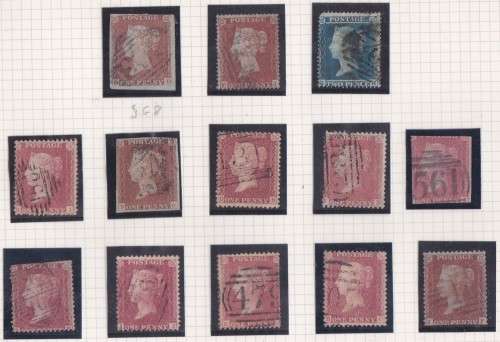 GB - QUEEN VIC, ASSORTED PENNY REDS + 2 PENNY BLUE - MOST FINE USED - SOME FAULTS!!!!!