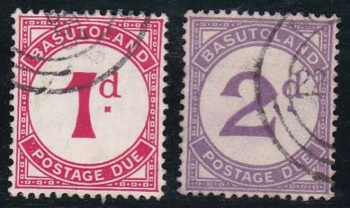 BASUTOLAND - 1933 POSTAGE DUES, FINE USED SET OF 2 SINGLES - CV:R900!!!!!