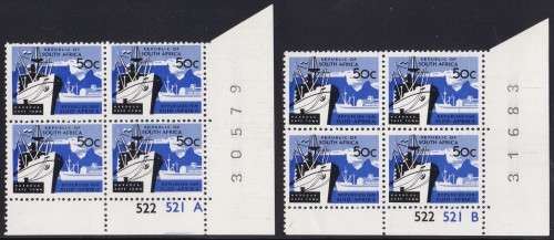 RSA - 1972-1974 1ST DEF ISSUE, 50c HARBOUR SET OF 2 CONTROLS: 522-521 A+B - FINE U/M!!!!!