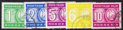 RHODESIA - 1970 POSTAGE DUES, FINE USED SET OF SINGLES TO 10c - CV:R260!!!!!