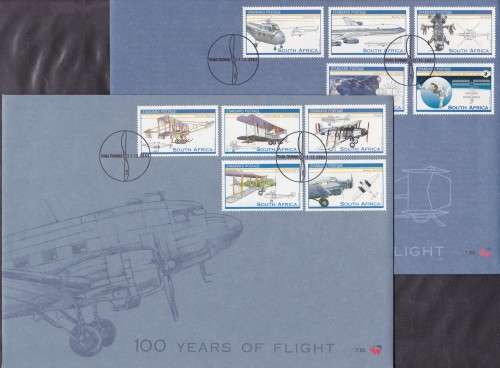 RSA - 100 YEARS OF FLIGHT, FDC SET 7.65 + 7.66 - FINE AS NEW!!!!!