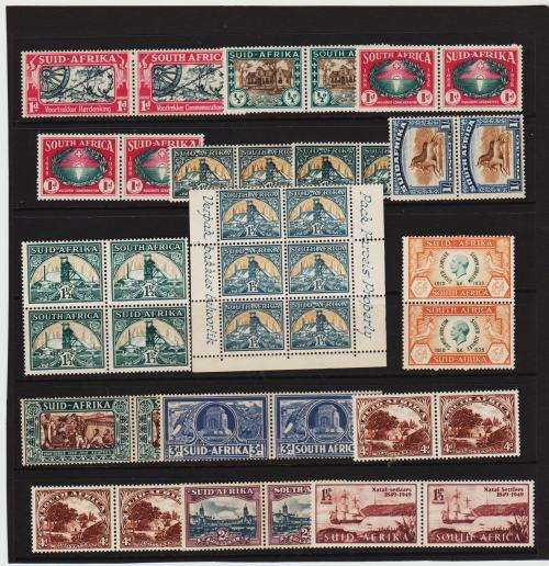 UNION SA-NICE CLEARANCE LOT ON 4 PAGES,MANY UM PAIRS,MINT & USED-SOME FAULTS BUT GOOD VALUE