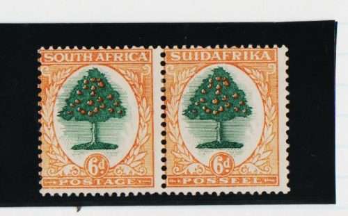 UNION SA ROTO PRINTING-6D ORANGE TREE-LISTED VARIETY`WHITE ORANGES`FINE LMM PAIR-CV R1100.00-SACC 48